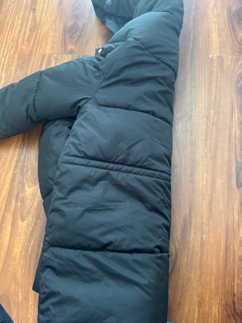 J. Crew Black Quilted Hooded Puffer Jacket